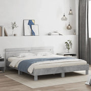 Giroletto Testiera Grigio Cemento 200x200 cm Legno Multistrato 3207395