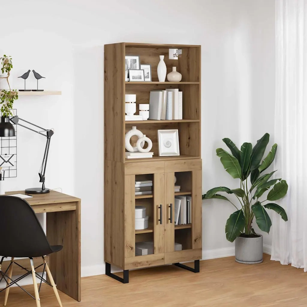 Credenza 2 pcs Rovere artigianale Legno multistrato 3403190