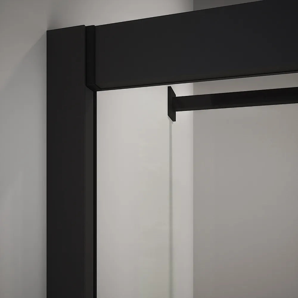 Box doccia semicircolare 75x75 cm profili nero opaco vetro 6mm trasparente h185 | Tonga