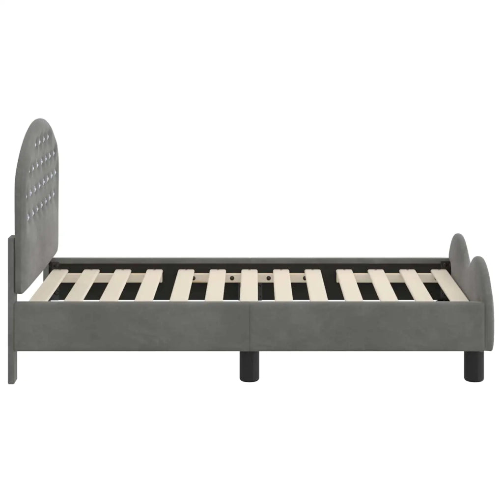 Struttura letto per bambini con testata Grigio scuro Velluto 42011100