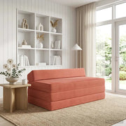 Divano Letto Pieghevole Rosso Arancio 120 x 60 x 49 cm Tessuto