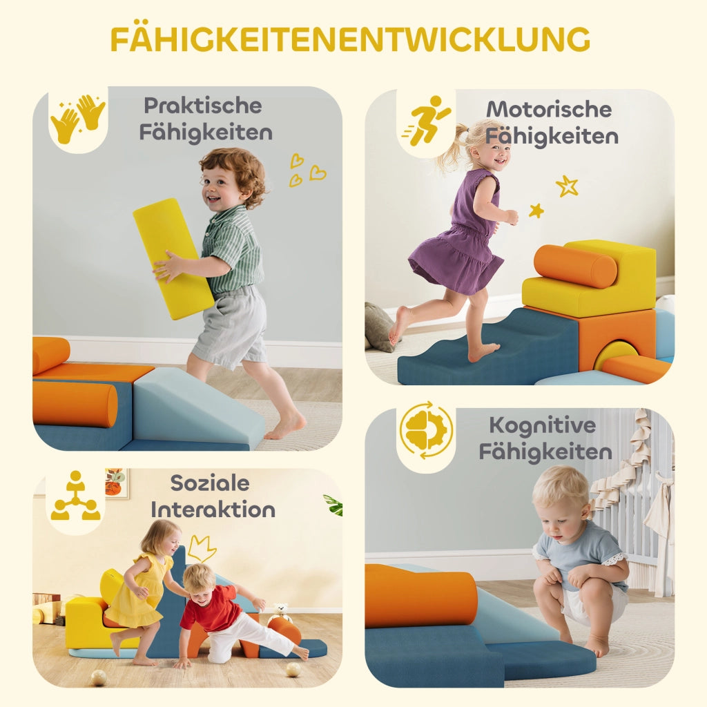 Set di blocchi da costruzione morbidi per bambini ¨C Minimal ¨C 9 pezzi colorati
