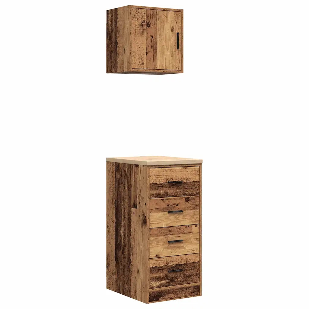 Armadi da Garage 2 pz Legno Antico in Legno Multistrato 3328330