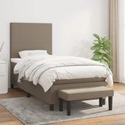Giroletto a Molle con Materasso Tortora 90x190 cm in Tessuto