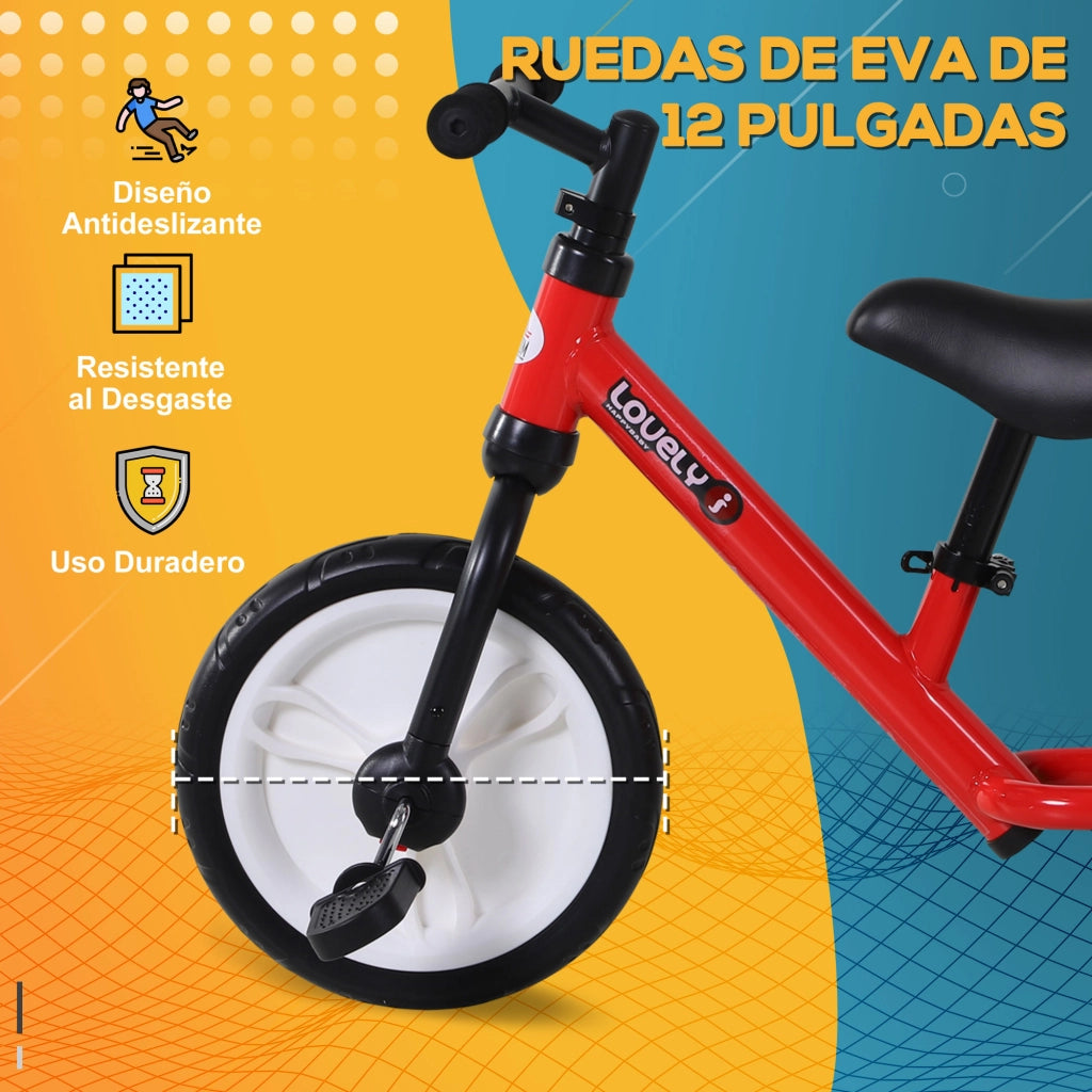 Bicicletta senza Pedali per Bambini 24+ Mesi con Sella Regolabile 33-38cm ¨C zephmum ¨C Rosso