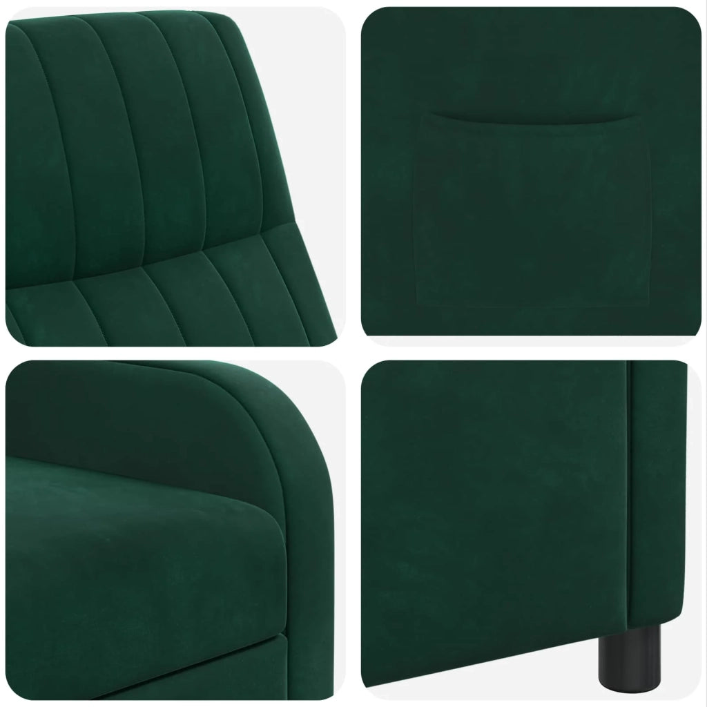 Divano Sedia-Poltrona reclinabile Verde Scuro Velluto (V)