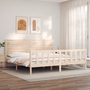 Giroletto senza Materasso-Struttura Letto 200x200 cm in Legno Massello di Pino 617130