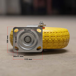 Set 4 ruote girevoli da trasporto, antiforatura, 258x78 mm, Cerchi in metallo, 150kg/ruota, ottima aderenza