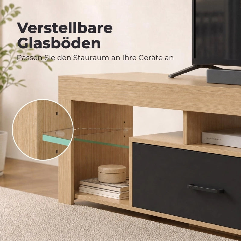 MOBILE TV per TV fino a 65 pollici 140x40 cm Rovere e nero