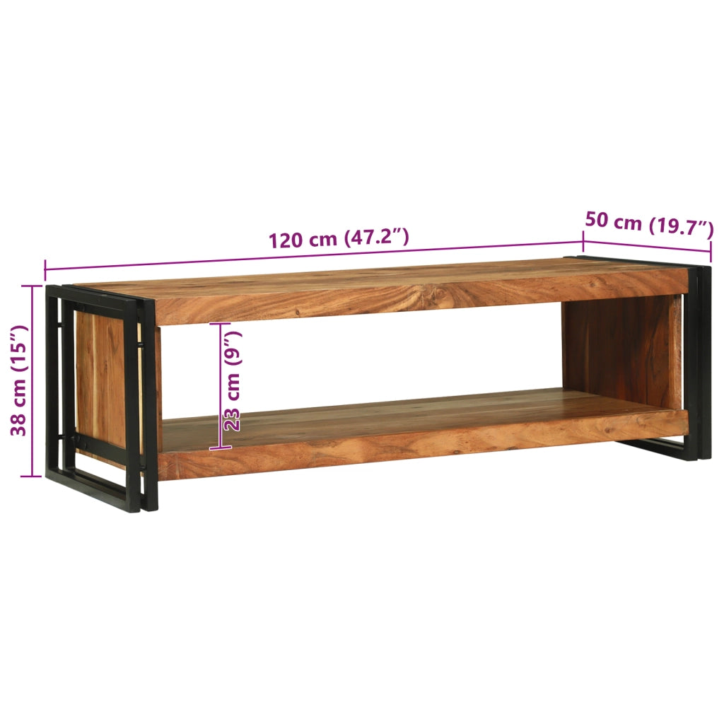 Tavolino da caffÃ¨ 120x50x38 cm Legno massello di acacia