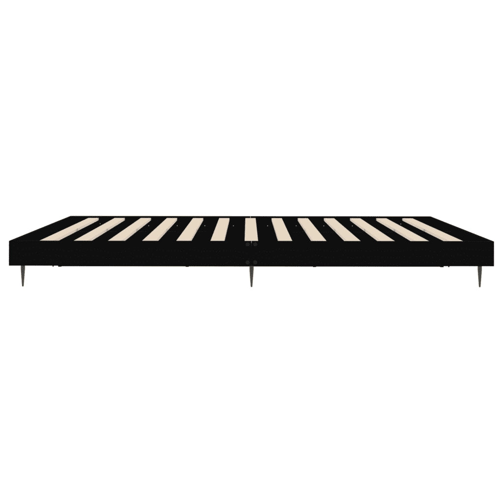 Giroletto-Struttura Letto Nero 200x200 cm in Legno Multistrato 999487