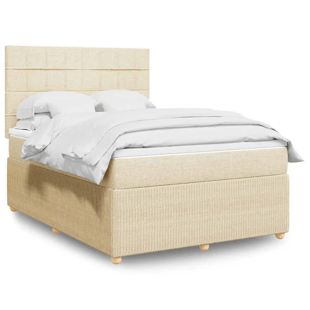Giroletto a Molle con Materasso Crema 140x200 cm in Tessuto 3292084