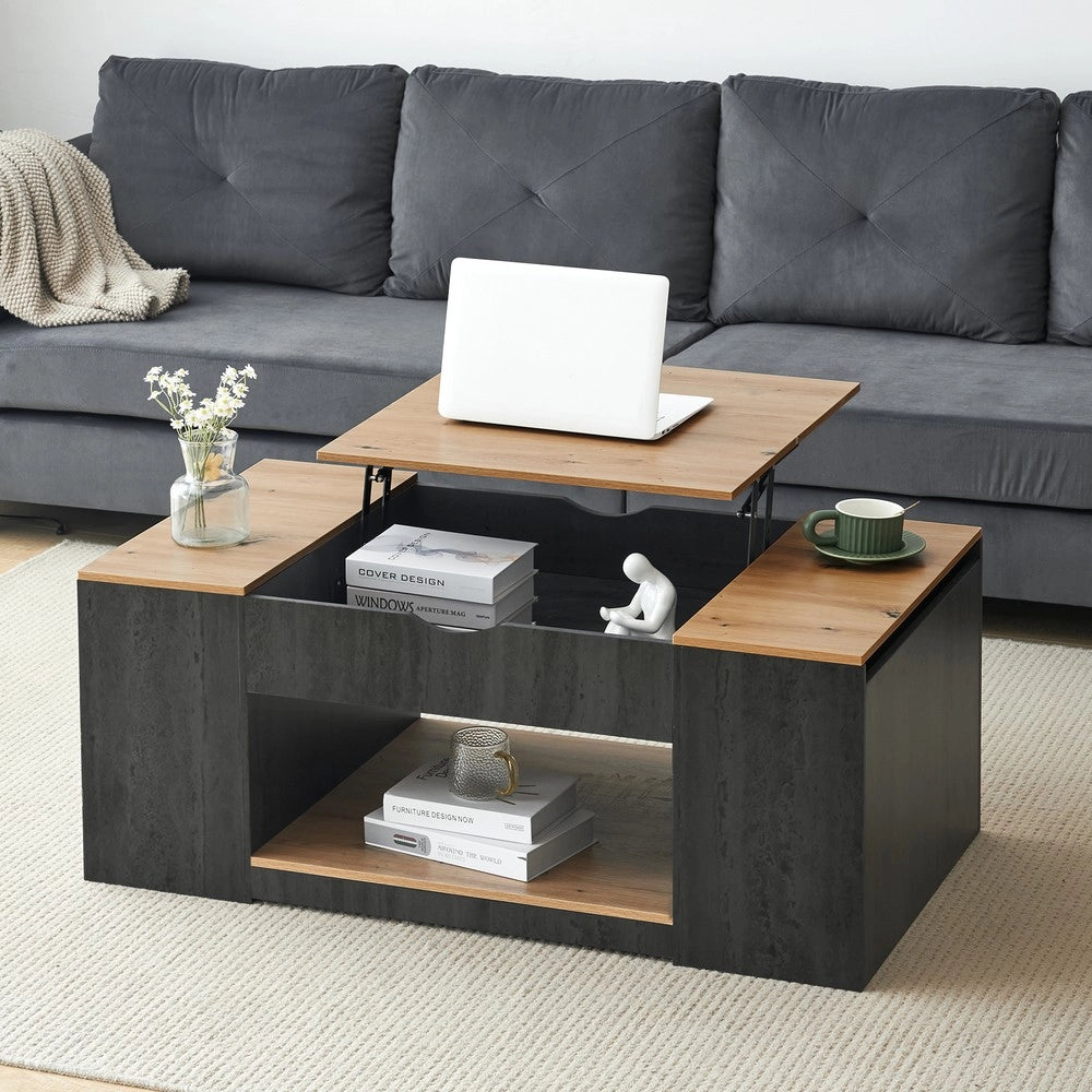 Tavolino da Caff¨¨ con Funzione Sollevabile ¨C MINIMAL ¨C Grigio, Design Moderno, 109.5 cm