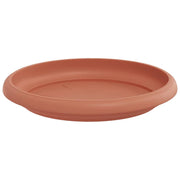 Set di 24 vassoi rotondi leggeri per fiori 14 x 14 x 2 cm in plastica rosso mattone 02_0059347