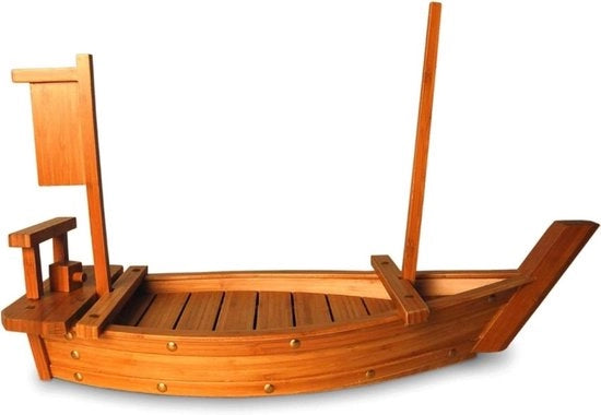 Servizio da Sushi in Legno Manufatto a Mano con Piatto da 55 cm