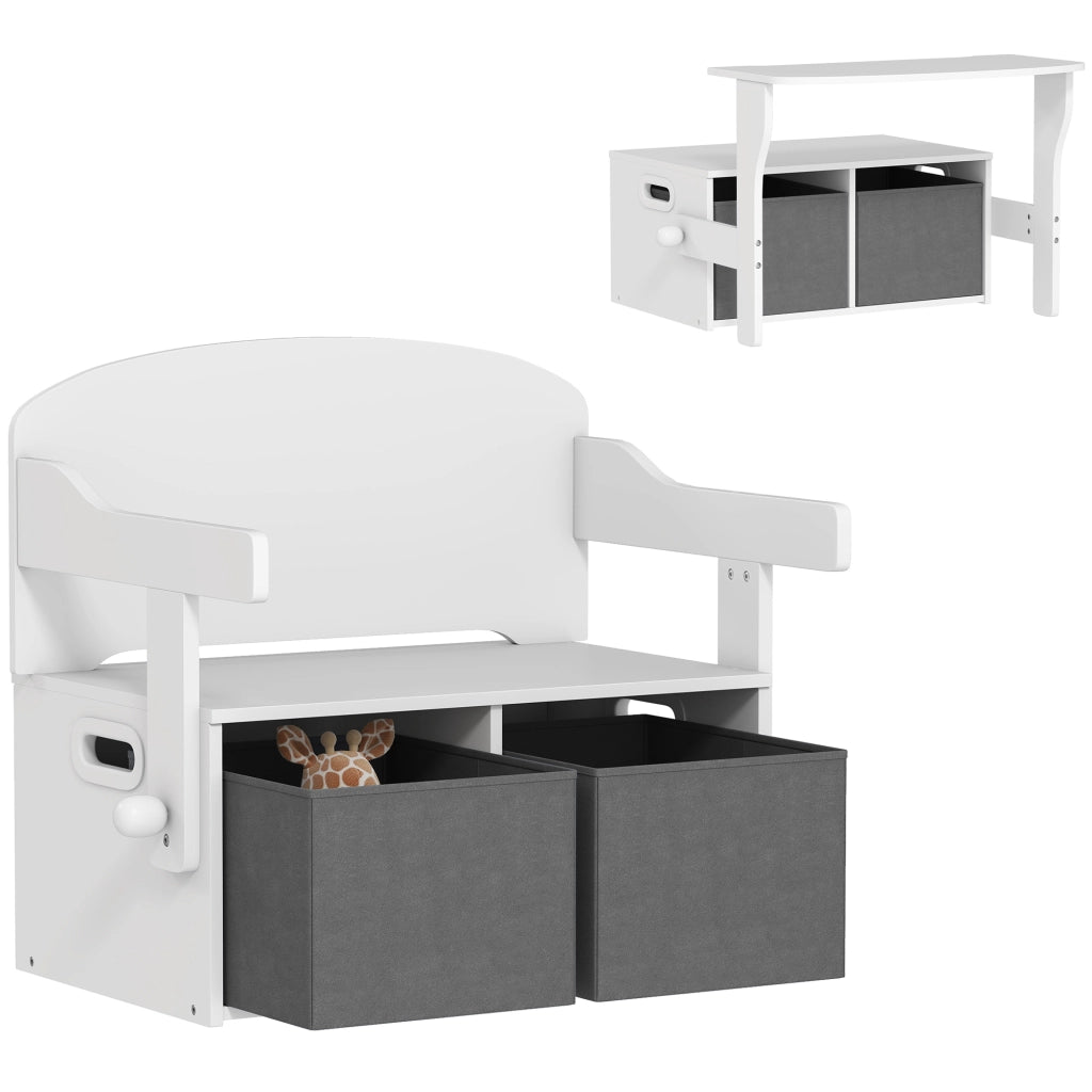 Set tavolo e sedie bambini con contenitore portagiochi ¨C Xylo ¨C 67,5x46,5x56,7 cm bianco