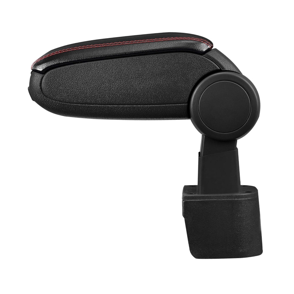 Bracciolo centrale per Nissan Micra con scomparto imbottito in similpelle nera con cuciture rosse 03_0000529