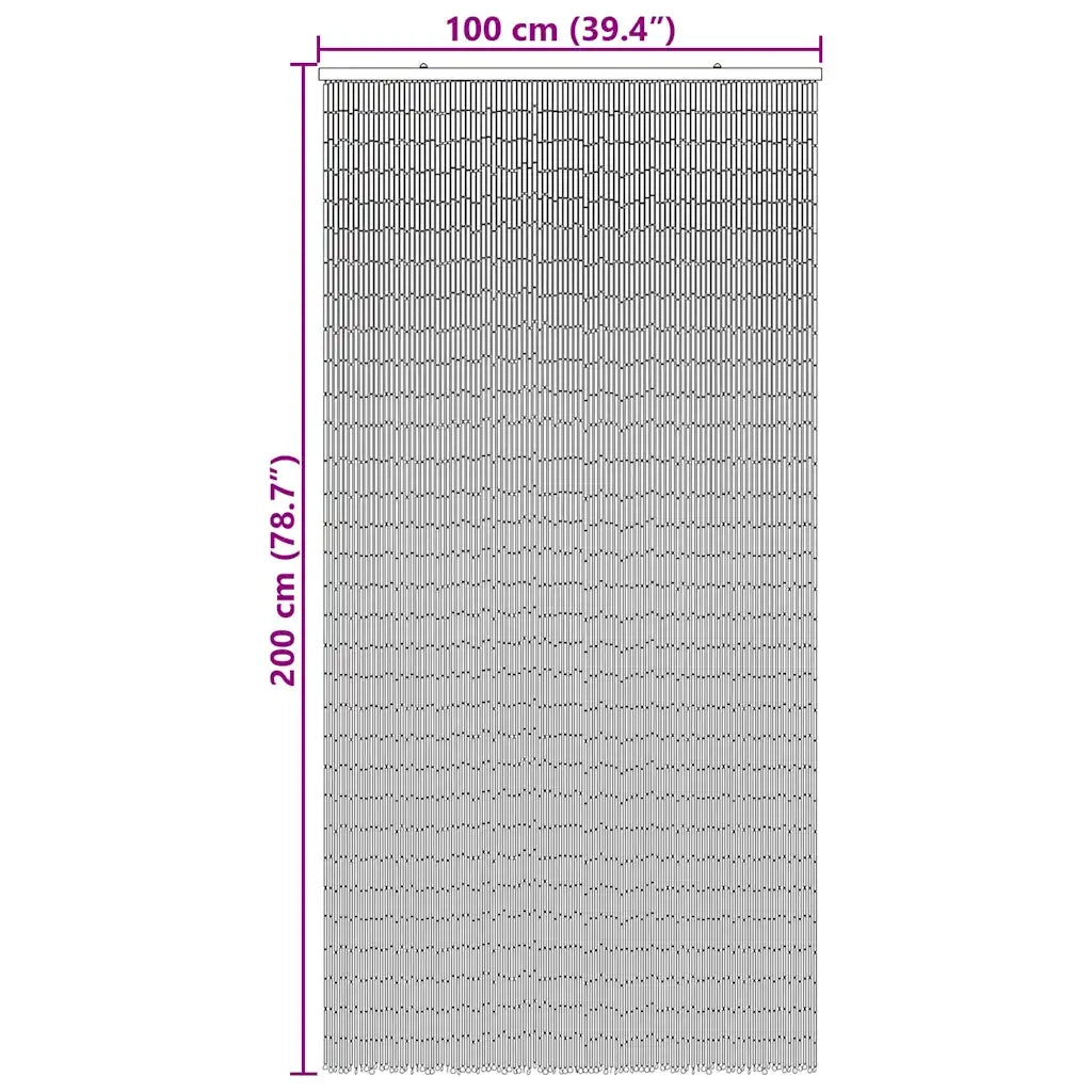 Tenda Antimosche per Porte Grigio Scuro 100x200 cm Bamb¨´ CFW4255270
