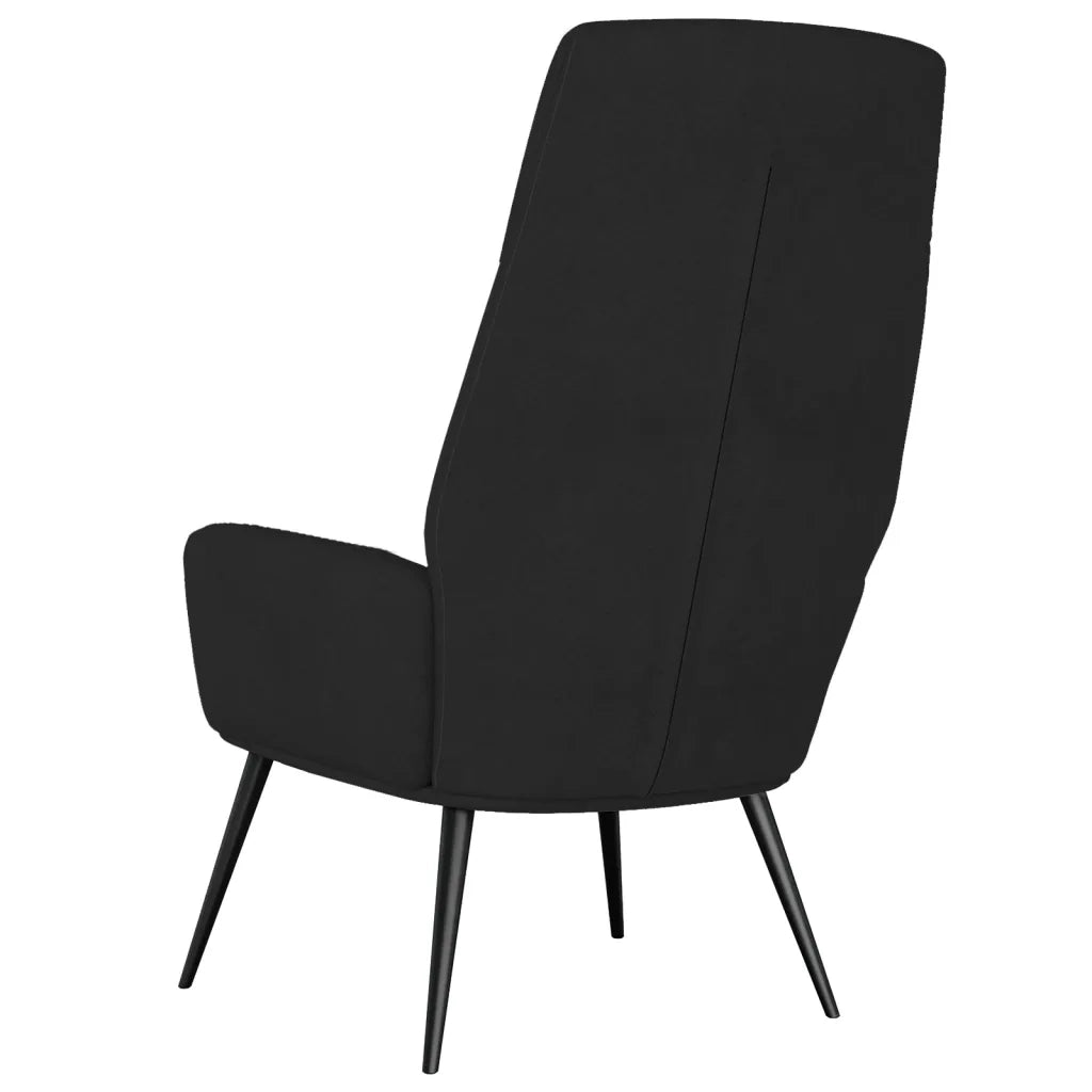 Poltrona Rilassante Nera in Similpelle Scamosciata 341283