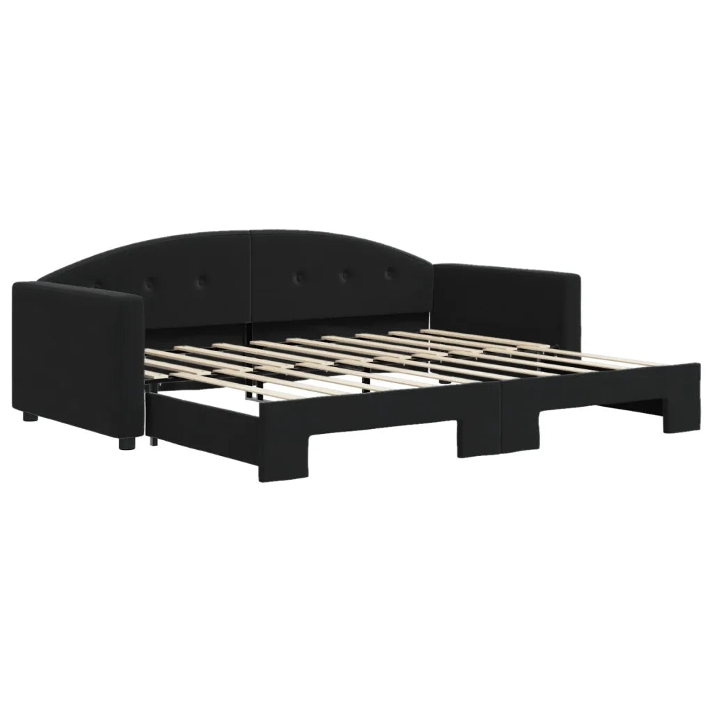 Divano letto | Sof¨¤ letto | Letto singolo Estraibile Nero 90x190 cm in Velluto