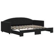 Divano letto | Sof¨¤ letto | Letto singolo Estraibile Nero 90x190 cm in Velluto