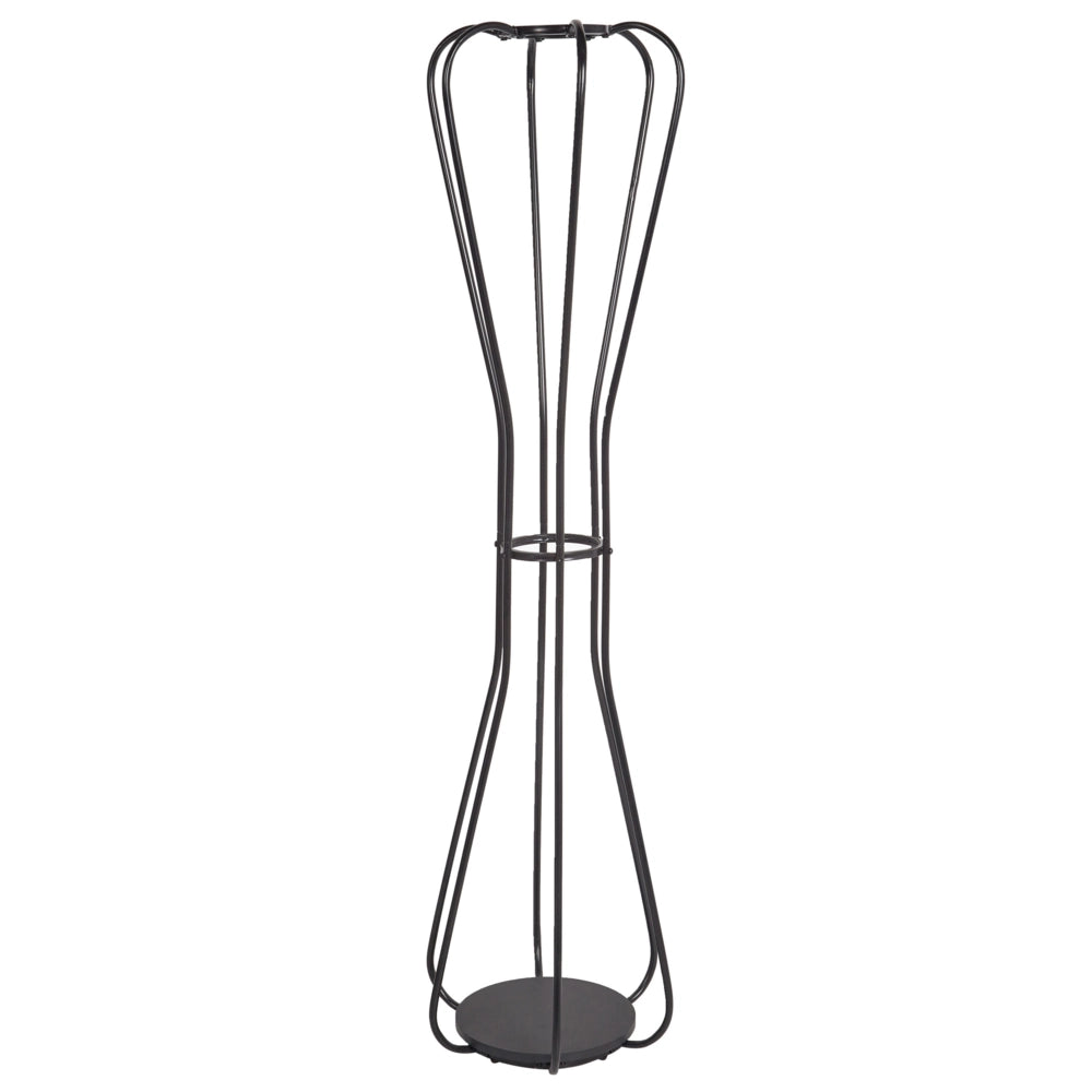 Appendiabiti in metallo argentato da 165 cm, appendiabiti autoportante, industriale e moderno, pezzo d'arredamento per corridoio.