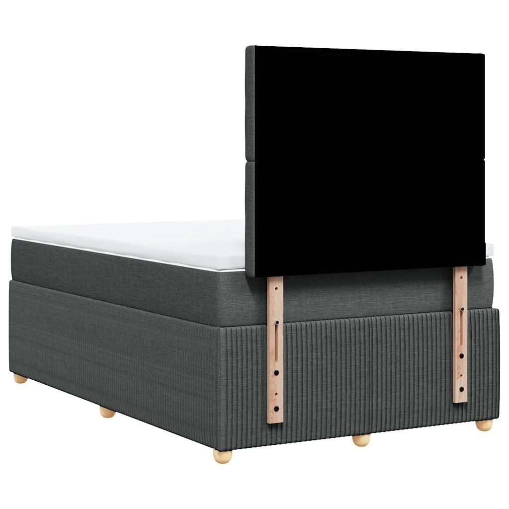 Giroletto a Molle con Materasso Grigio Scuro 120x190cm Tessuto 3292010
