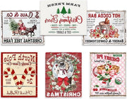 Set di stampi per Natale da 6 - Decorazione per la galleria di arte da parete - Camera da letto e soggiorno - 20 x 25 cm - Non montato in cornice