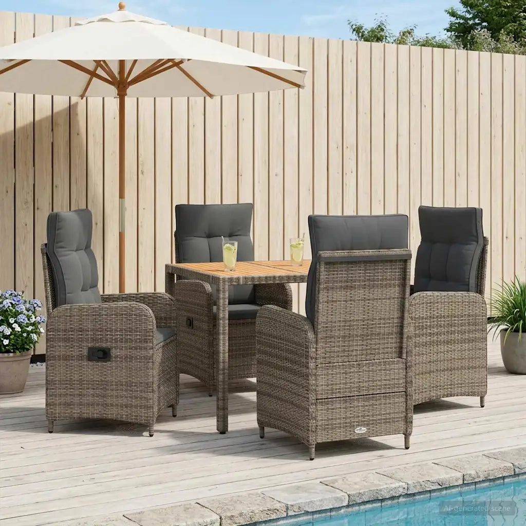 Set da pranzo per esterni 5 pz Grigio chiaro e grigio scuro 3422285