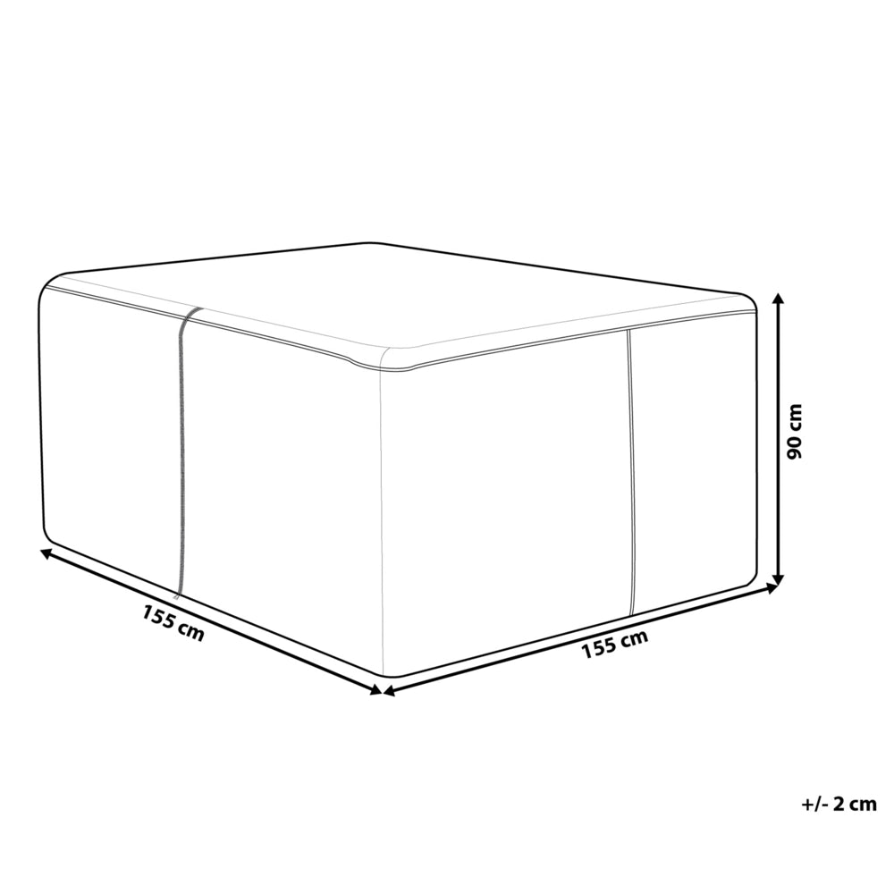 Copertura per mobili da giardino Copertura antipioggia in PVC grigio poliestere 155 x 155 x 90 cm