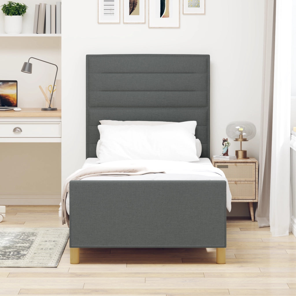 Struttura Letto  Grigio Scuro 80x200 cm Tessuto