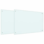 Set di 2 paraschizzi moderni per cucina resistenti al calore 90 x 60 cm in vetro temperato bianco 02_0056219