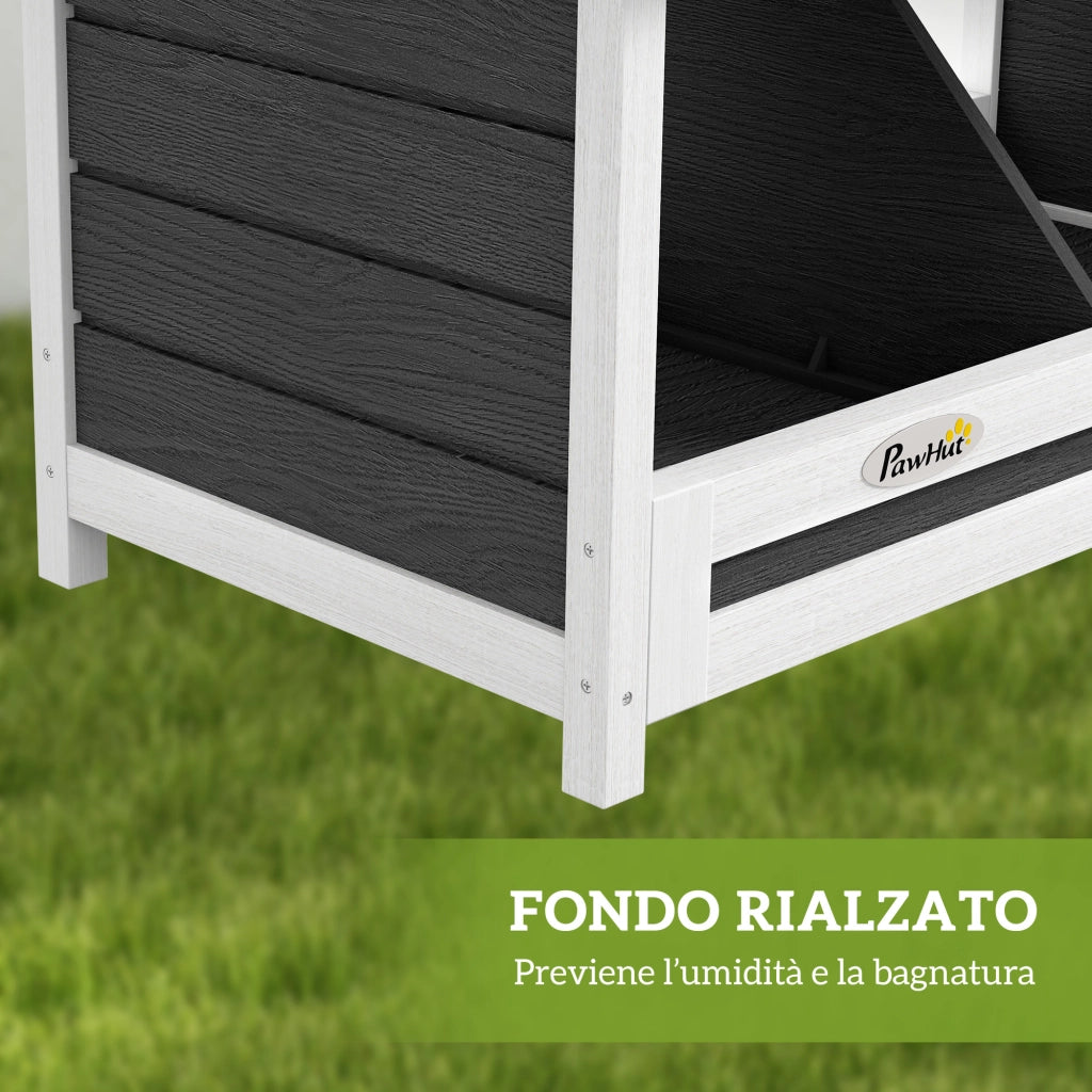 Nido per Galline a 3 Aree ¨C zephmum ¨C Legno e Bitume, Grigio, 95x37x34 cm