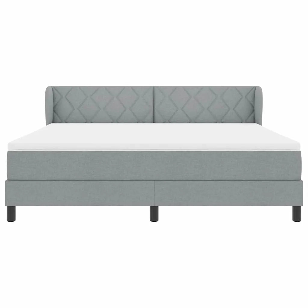 Letto a molle con materasso Grigio chiaro 180 x 200 cm Tessuto 3340101