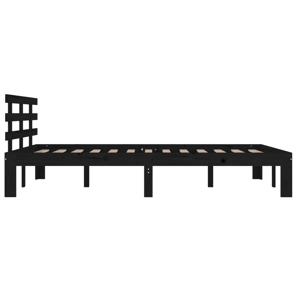 Giroletto Nero in Legno Massello 200x200 cm 814778