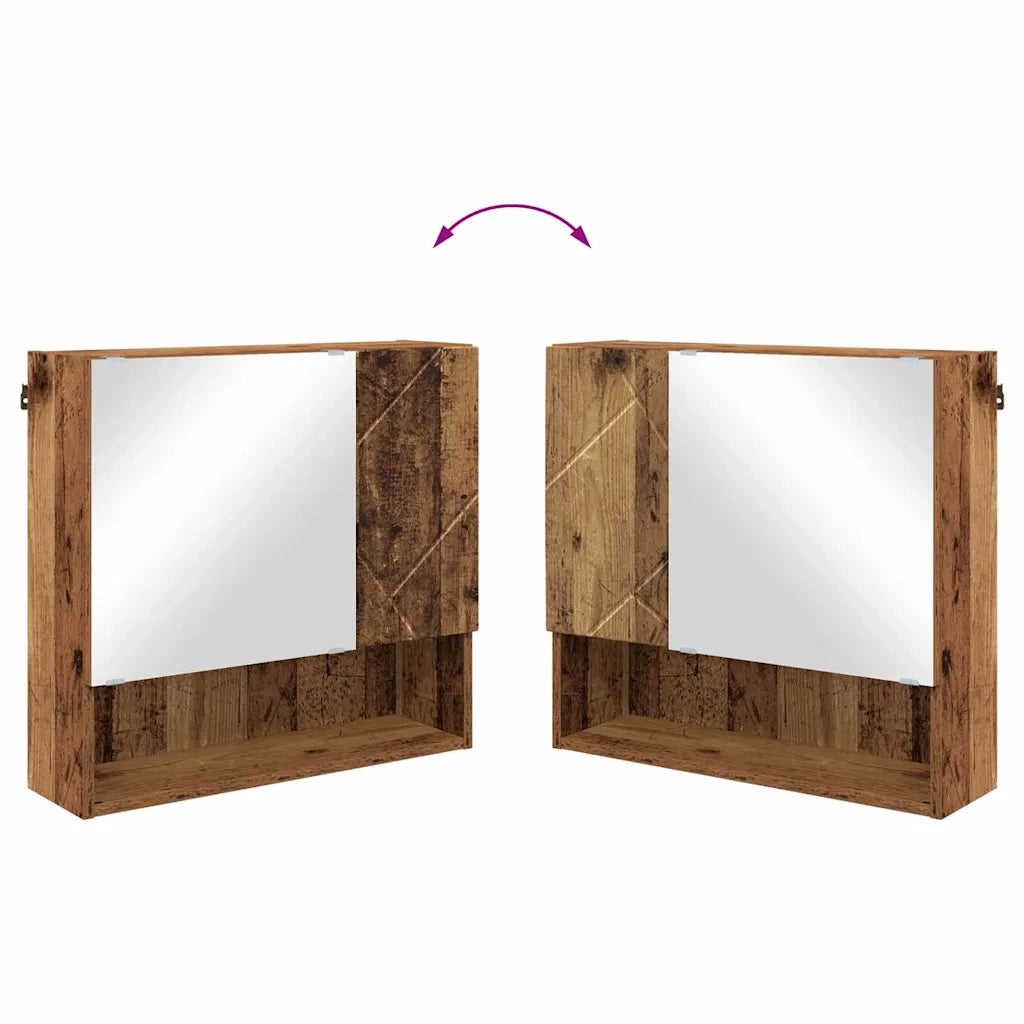 Mobiletto per specchio con porta Legno vecchio 59 x 17 x 55 cm