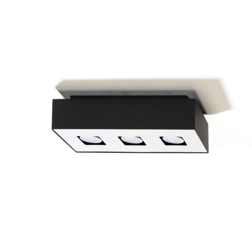 Lampada da soffitto a LED GU10 a 3 luci mono zaffiro blu rettangolare in acciaio