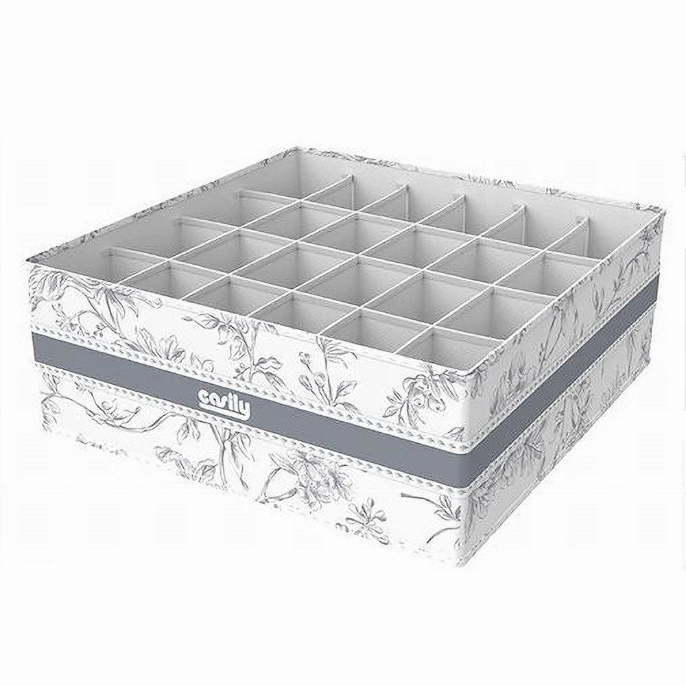 Trade Shop - Organizer Per Armadio 24 Scomparti Scatola Salvaspazio 32x32x12cm Fantasia 87334 -