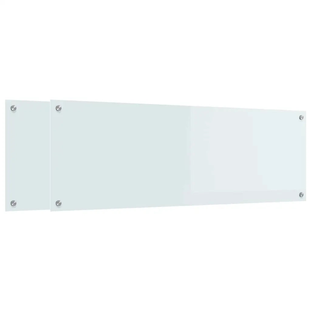 Schienale da cucina 2 pcs Bianco 120 x 40 cm vetro temperato 3415485