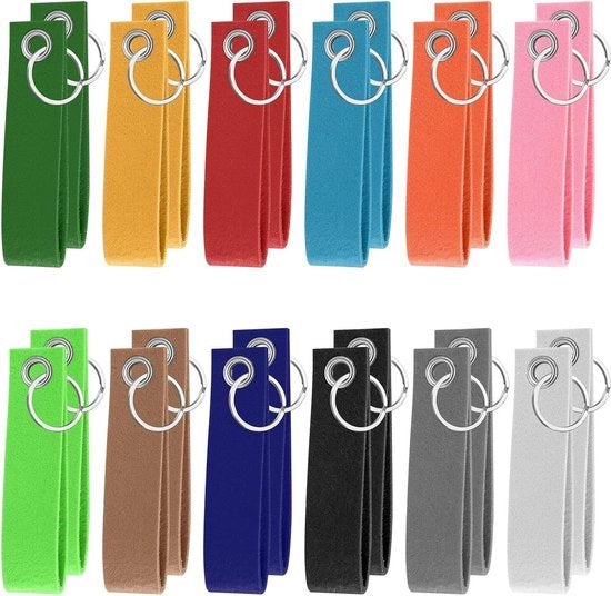 24 accessori per chiavi in vilt - personalizzabili - fai da te stesso - colorati - artigianali - portachiavi