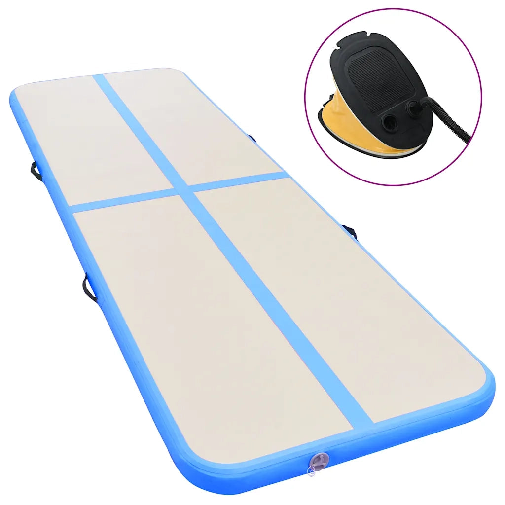 Tappetino Ginnastica Gonfiabile con Pompa 400x100x10 cm PVC Blu cod mxl 67037