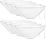 8 pacchi di sacchetti filtranti biologici, lavabili, con tessuto di lino fine mesh, riutilizzabili, sacchetto a rete in nylon con cordino, filtro per formaggi, succhi di frutta, mandorle, yogurt, vino, tofu, caffè