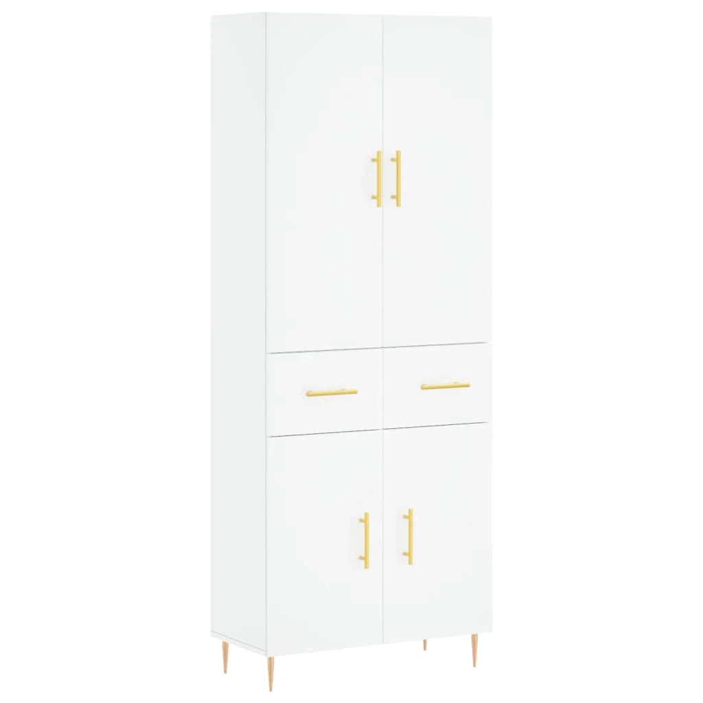 Buffet credenza cassettiera mobiletto mobile contenitore organizer cucina soggiorno salotto alto 69,5 x 34 x 180 cm legno ingegnerizzato bianco 02_0032665