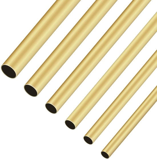Set di tubi in rame - 6 pezzi - 5/6/7/8/9/10 mm - Costruzione senza saldature - Lunghezza 300 mm - Resistente alla ruggine e all'ossidazione - Tubi in rame da giardinaggio