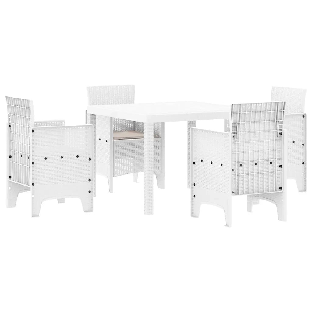 Set da Pranzo per Giardino 5 pcs Bianco Polipropilene 3378543