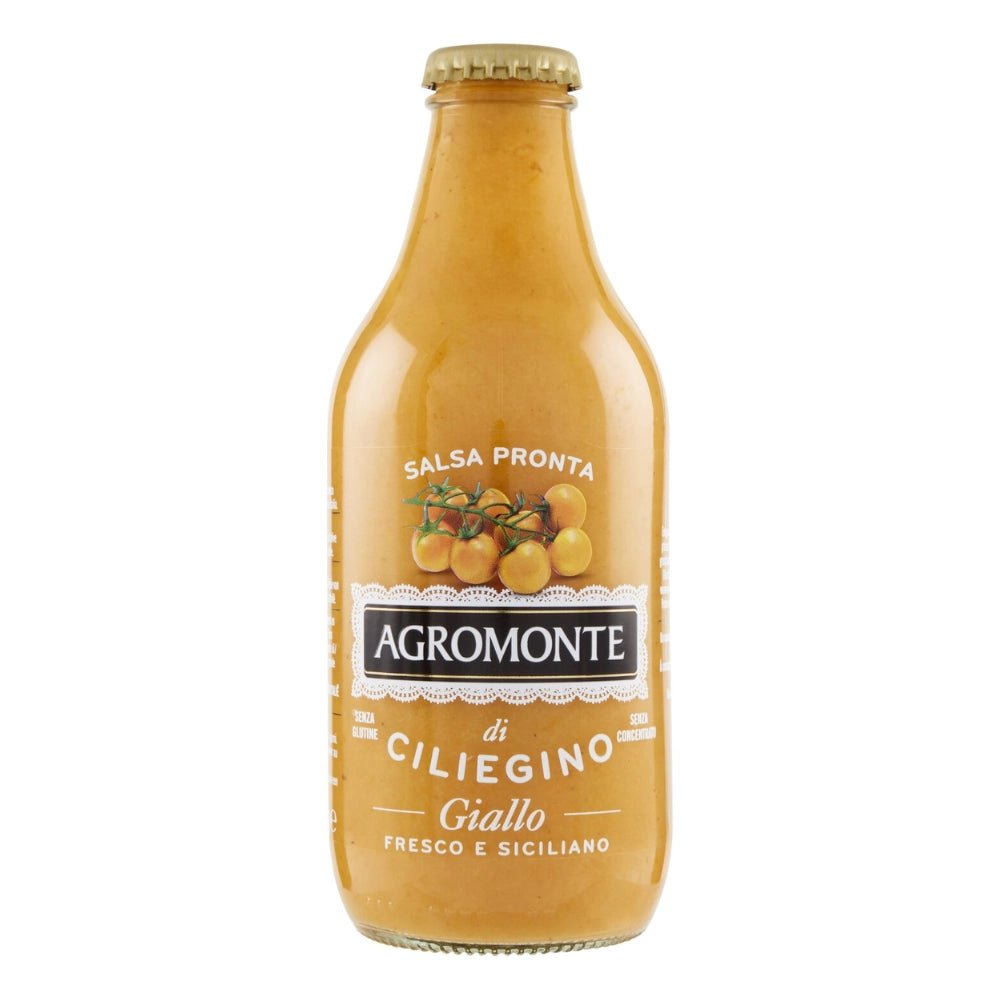 Agromonte salsa pronta di ciliegino giallo in bottiglietta da 330 grammi