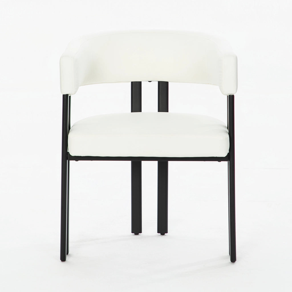 Sedia da Pranzo con Braccioli e Schienale Curvo ¨C MINIMAL ¨C Similpelle, Struttura in Metallo
