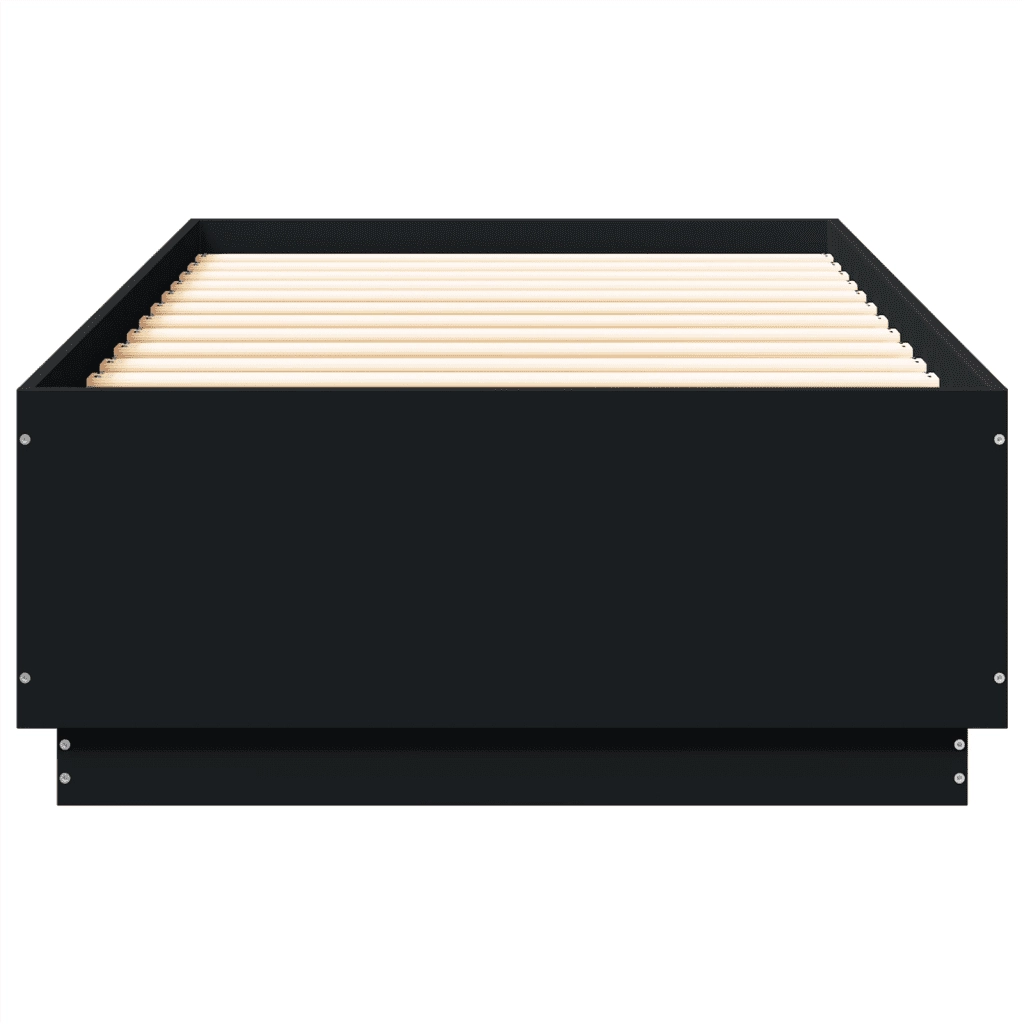 Giroletto con Luci LED Nero 90x200 cm in Legno Multistrato 3209633