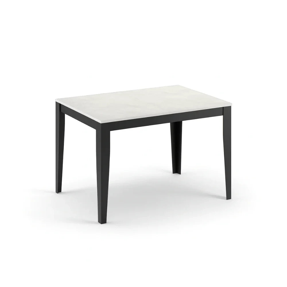 Tavolo da pranzo allungabile effetto cemento bianco Moon 130-290x80 cm fino a 12 posti Made in Italy | Duzzle