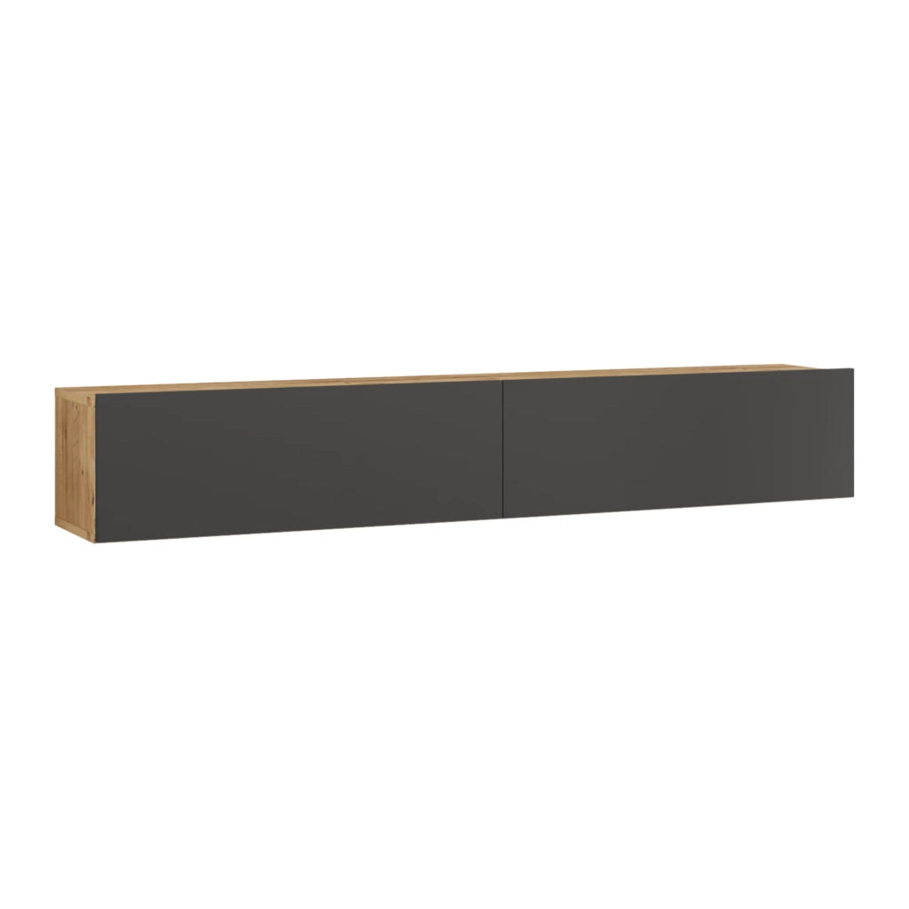Mobile TV con 2 ante 29,5 x 180 x 31,5 cm effetto rovere rustico/antracite 03_0007788